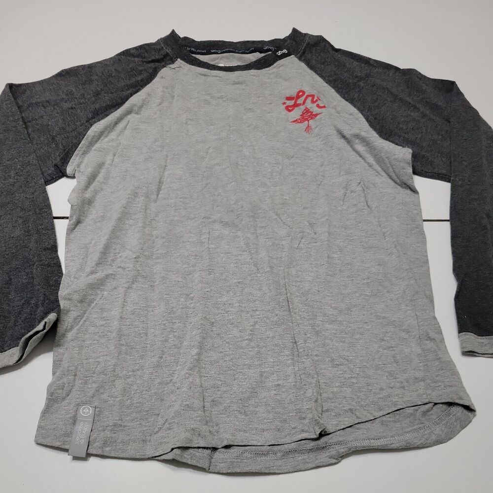 LRG Womens Small Active T-Shirt Grey Large Tree Logo‎ Equipment Lifes Journey